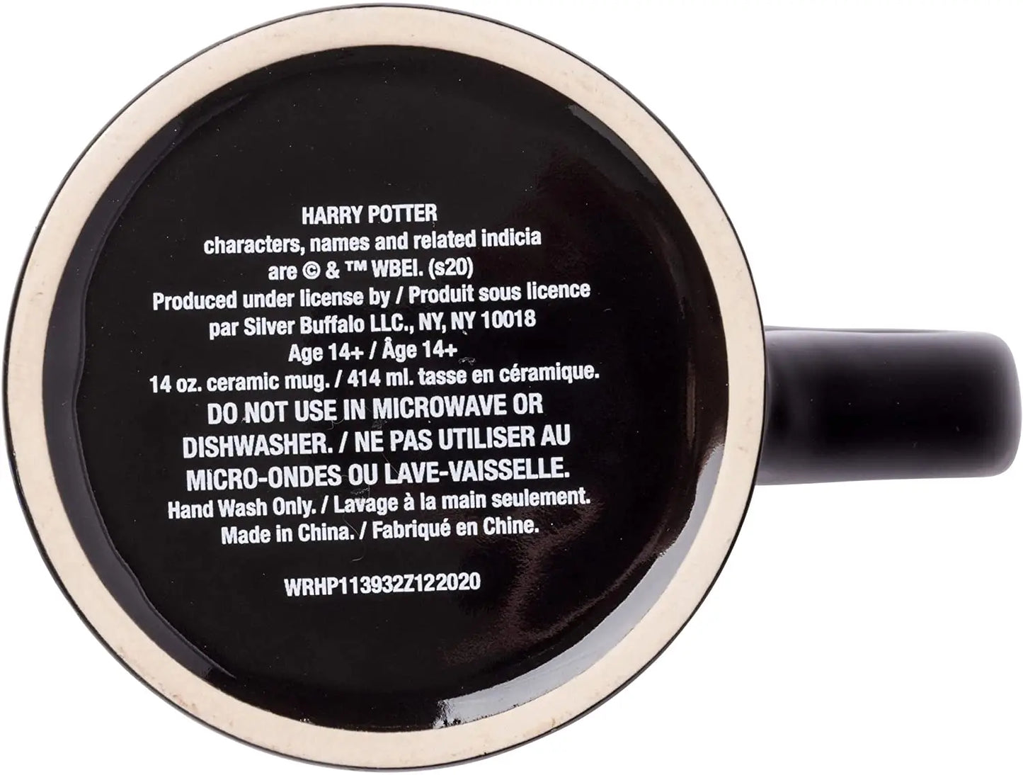 Harry Potter Hogwarts Full Crest 14oz Laser Etched Holographic Ceramic Mug Bottom 