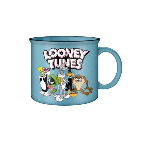 Looney Tunes 20oz Ceramic Camper Mug Taz Tweety Bugs Daffy Marvin