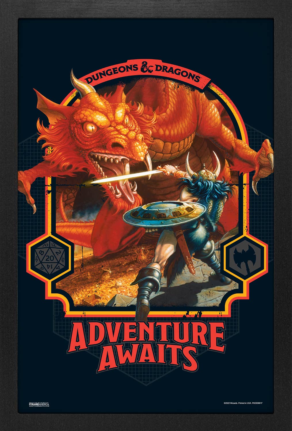 Dungeon & Dragons - Adventure Awaits-Dragon Framed Print 11" x 17" Wall Art Display Piece