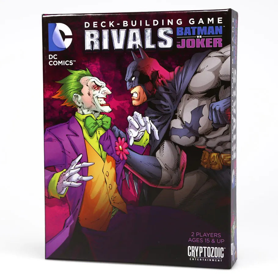 DC Comics Official Deck-Building Game: Rivals Batman vs Joker Front Box Cover Batman Holding Joker
