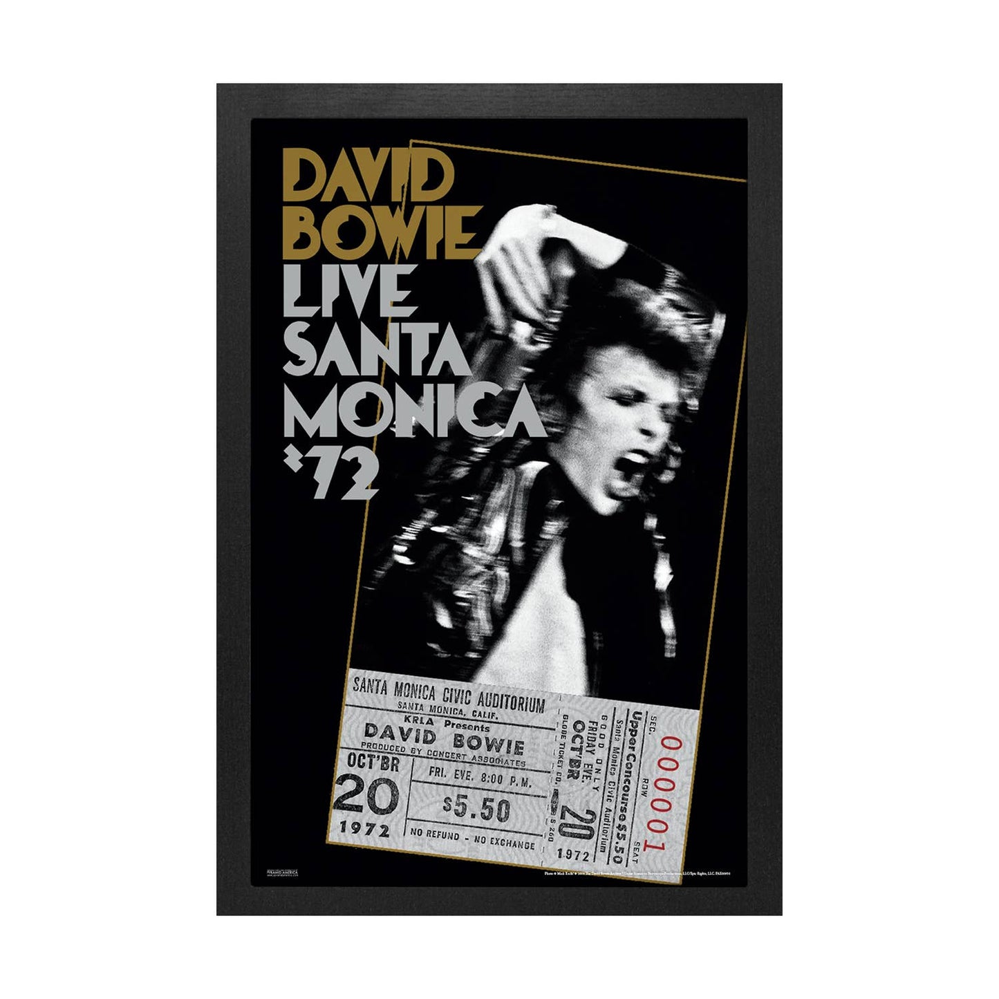 David Bowie - Santa Monica 72 Framed Print Wall Art 11" x 17"
