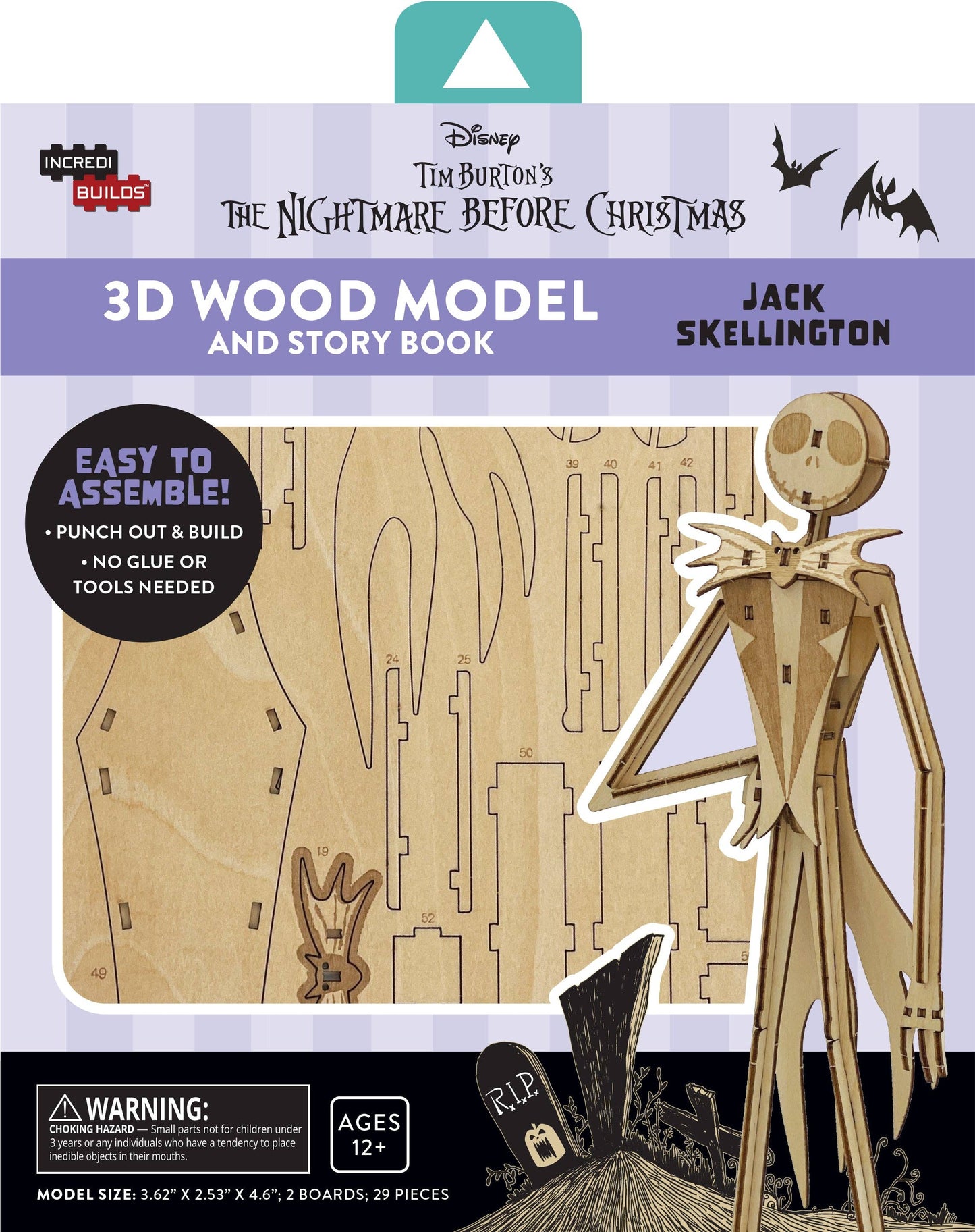 IncrediBuilds Wood Model Nightmare Before Christmas Jack Skellington Story Book