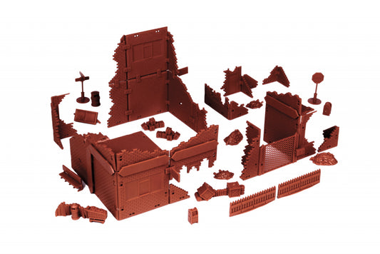 Role Playing Terrain Crate: Destroyed Building: Urban City Environment