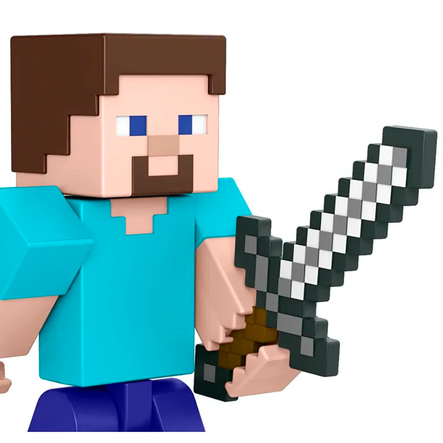 Minecraft Steve Close up of Iron Sword and Face