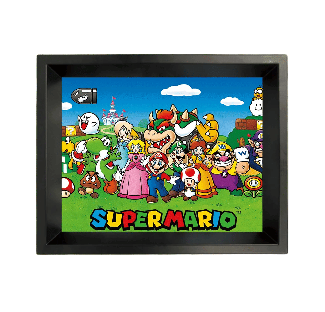Super Mario - Characters 3D Lenticular Shadowbox Wall Art 