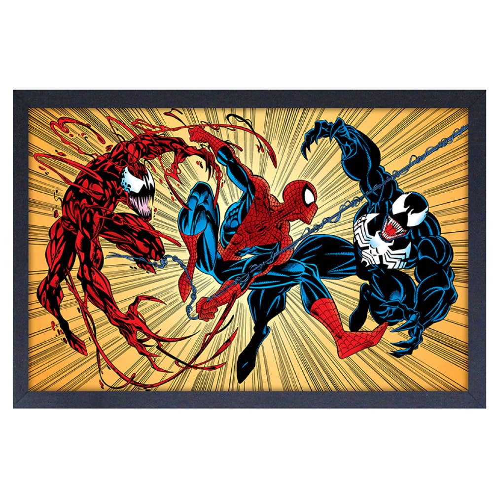 Marvel Spider-Man Carnage - Swinging 11" x 17" Framed Print Wall Art