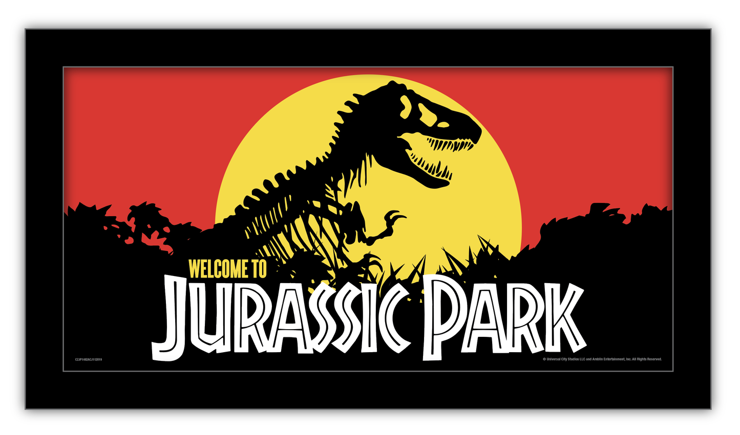 Welcome to Jurassic Park 10x18 Gel Coat Decor Framed Print