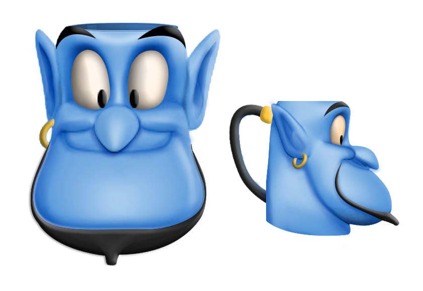 Disney Aladdin Robin Williams Genie Face Ceramic 3D Sculpted Mug