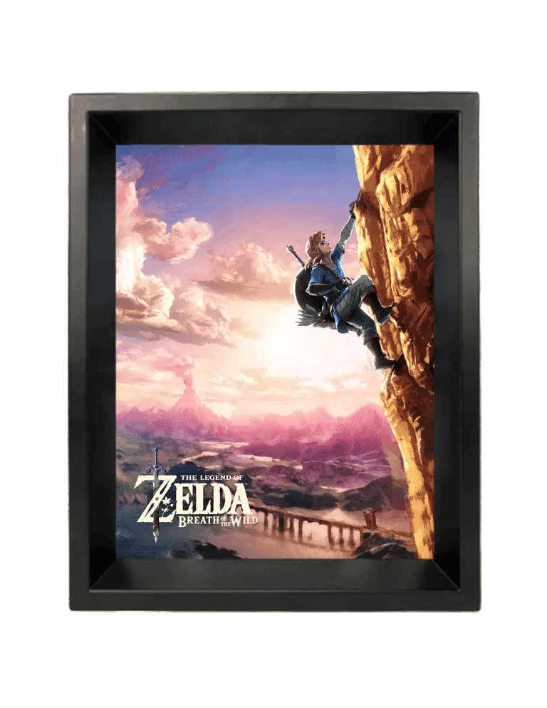 Zelda BotW Climbing 3D Lenticular Shadowbox 9.25" x 11.25" 8" x 10"  Art Display Piece