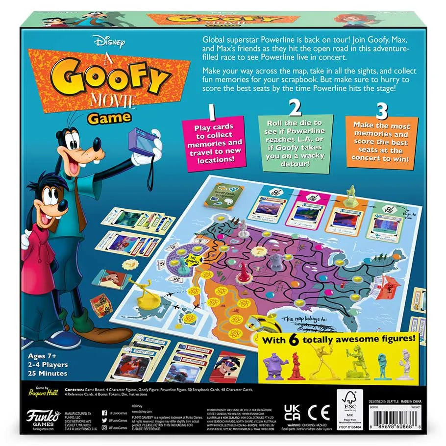 Disney A Goofy Movie Official Board Game Back of Box