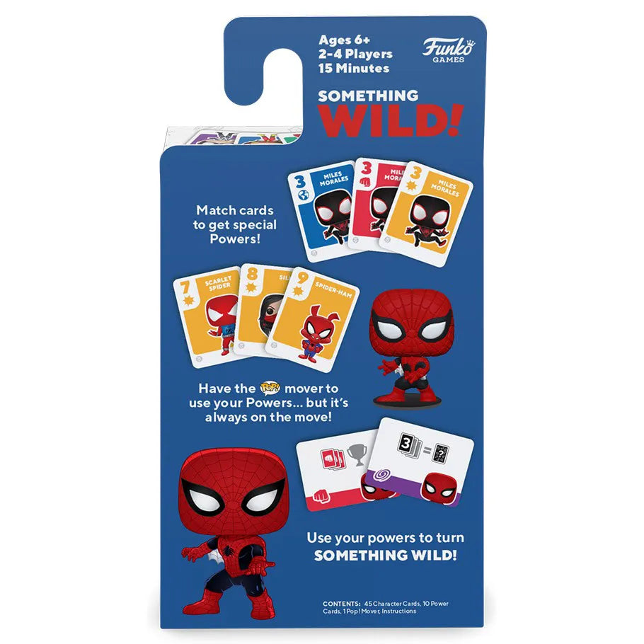 Marvel Something Wild! Spider-Man Edition Funko Pop Card Game Rear View of Box