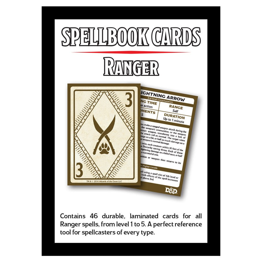 Dungeons and Dragons D&D Spellbook Cards: Ranger Deck