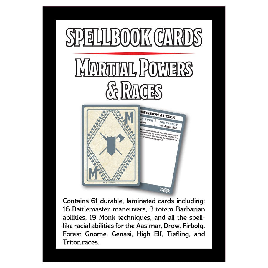 Dungeons and Dragons D&D Spellbook Cards: Martial & Race Deck