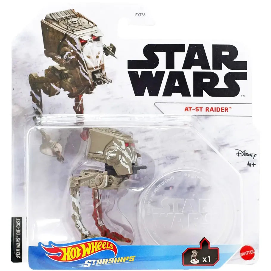 Hotwheels Star Wars Starship Series AT-ST Raider 1/64 scale diecast toy with stand