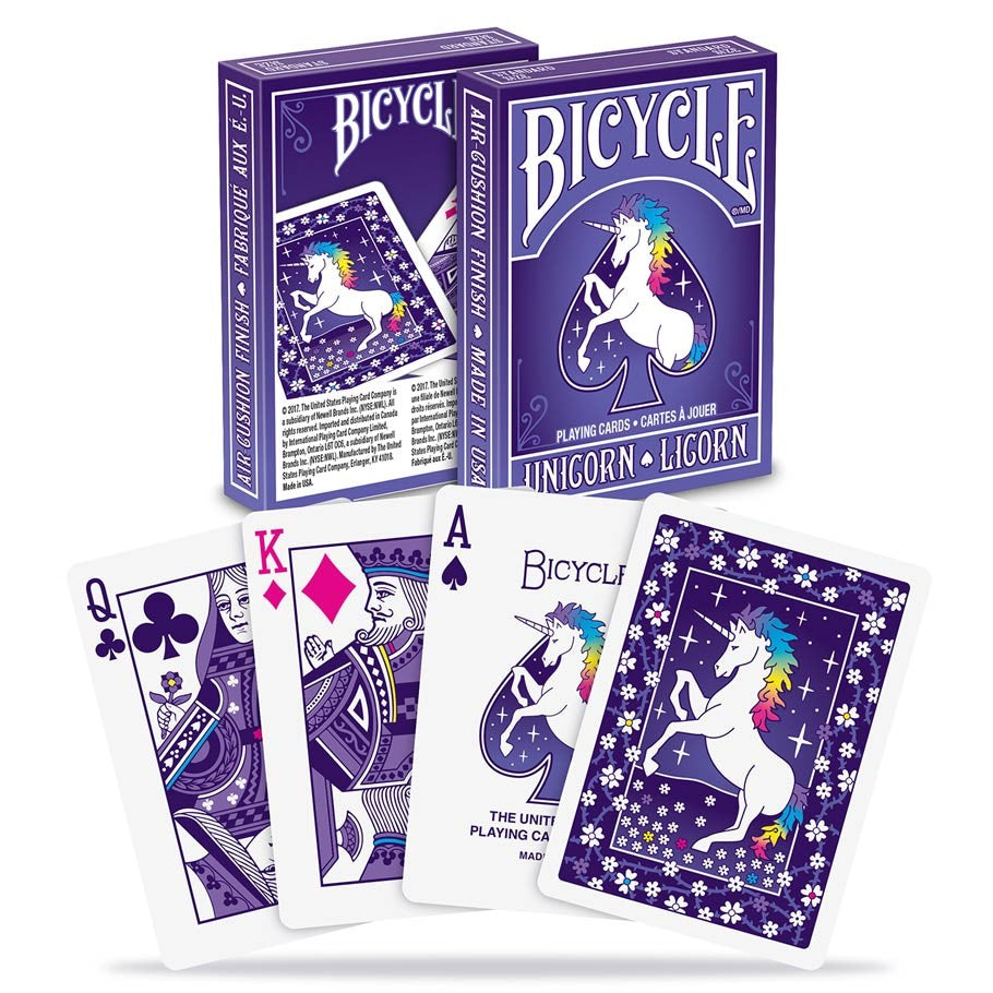 Bicycle Playing Card Deck - Unicorn Purple Whimsical Themed Deck