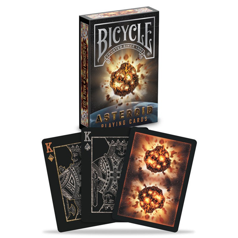 Bicycle Playing Card Deck: Asteroid Space Theme Black Finish