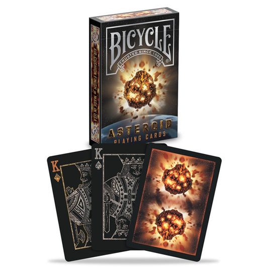 Bicycle Playing Card Deck: Asteroid Space Theme Black Finish
