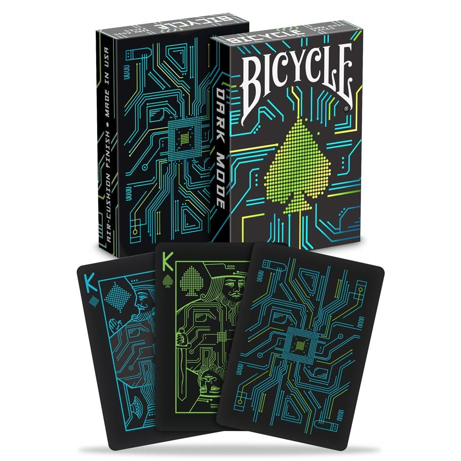 Bicycle Playing Card Deck: Dark Mode Digital Matrix Theme Black Finish