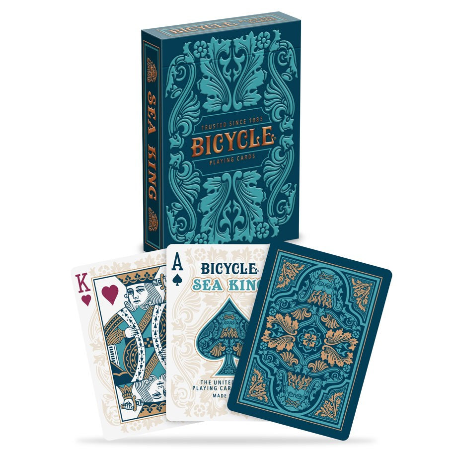 Bicycle Playing Card Deck: Sea King Nautical Gilded Blue Theme