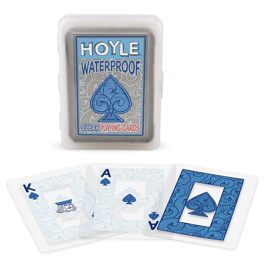 Hoyle Waterproof Clear Blue Heavy Duty Outdoor Playing Card Deck w/ Case