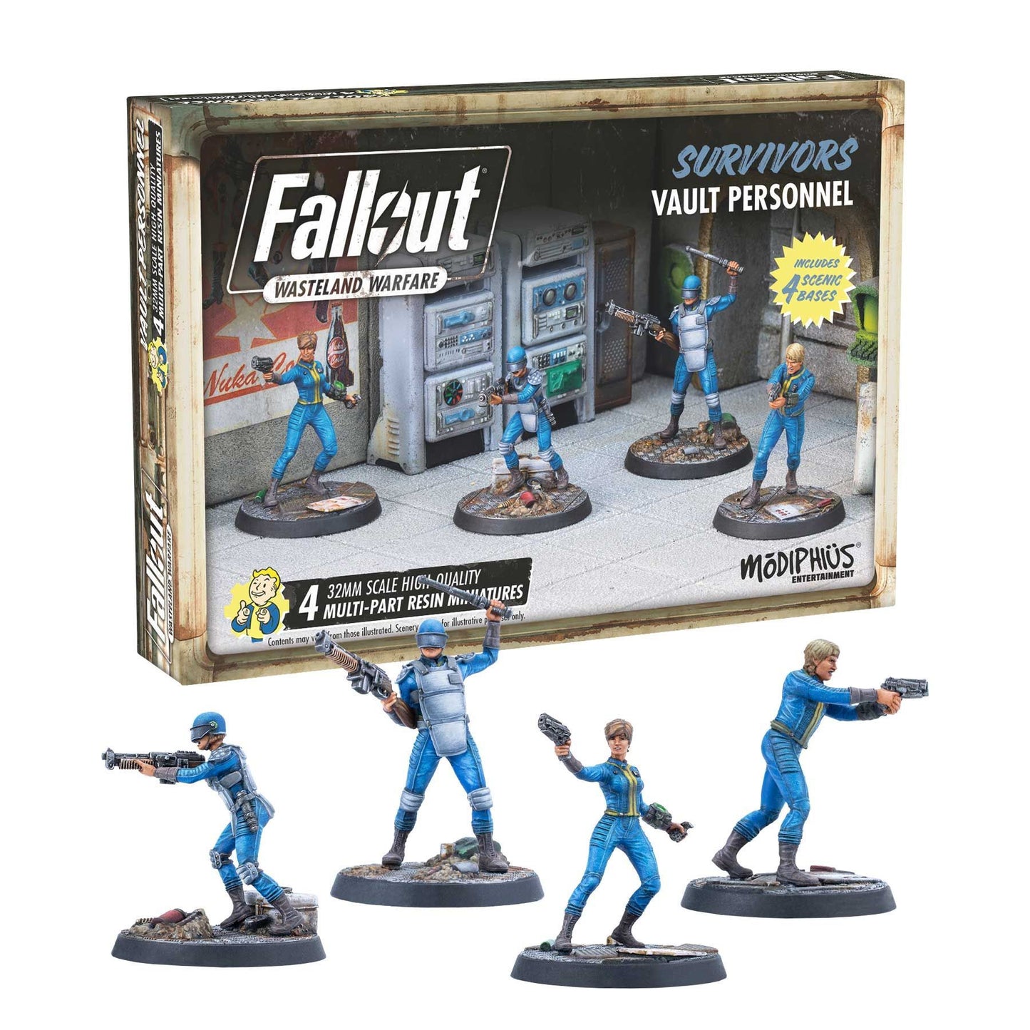 Fallout Wasteland Warfare: Survivors Vault Dwellers: Roleplaying Resin Miniature Figures
