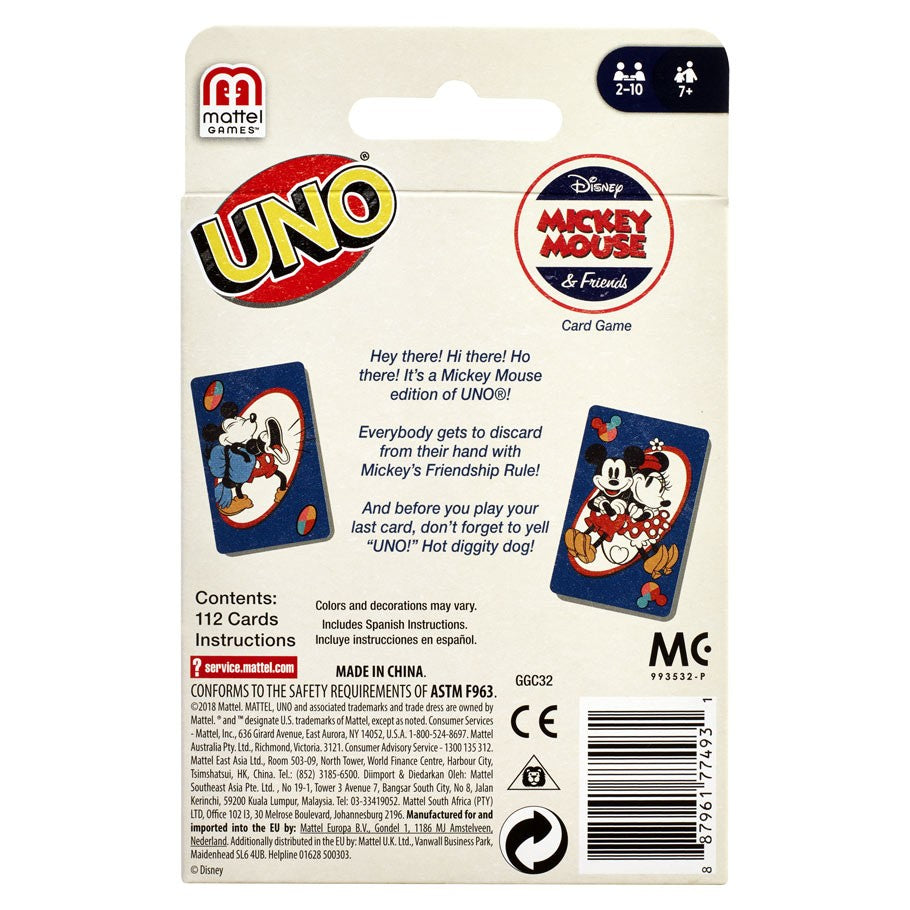 Uno Card Game: Disney Mickey Mouse & Friends Edition