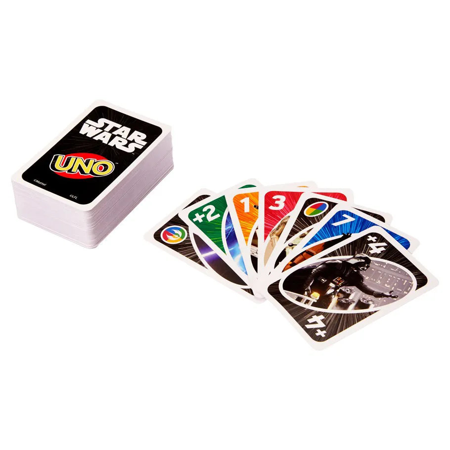 Star Wars Uno Cards Displayed out of the Box