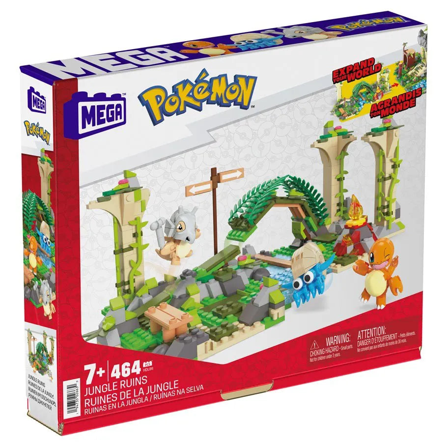 Pokémon Mega Build Jungle Ruins Set 464pc. : Charmander Cubone & Omast ...