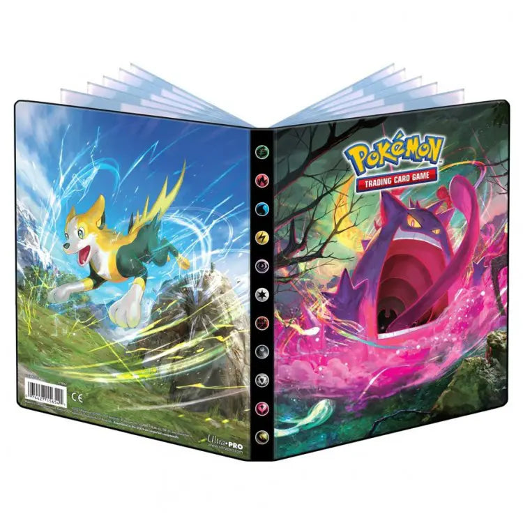 Pokemon trading card game official card storage binder from Fusion Strike Set. Featuring Gengar art.