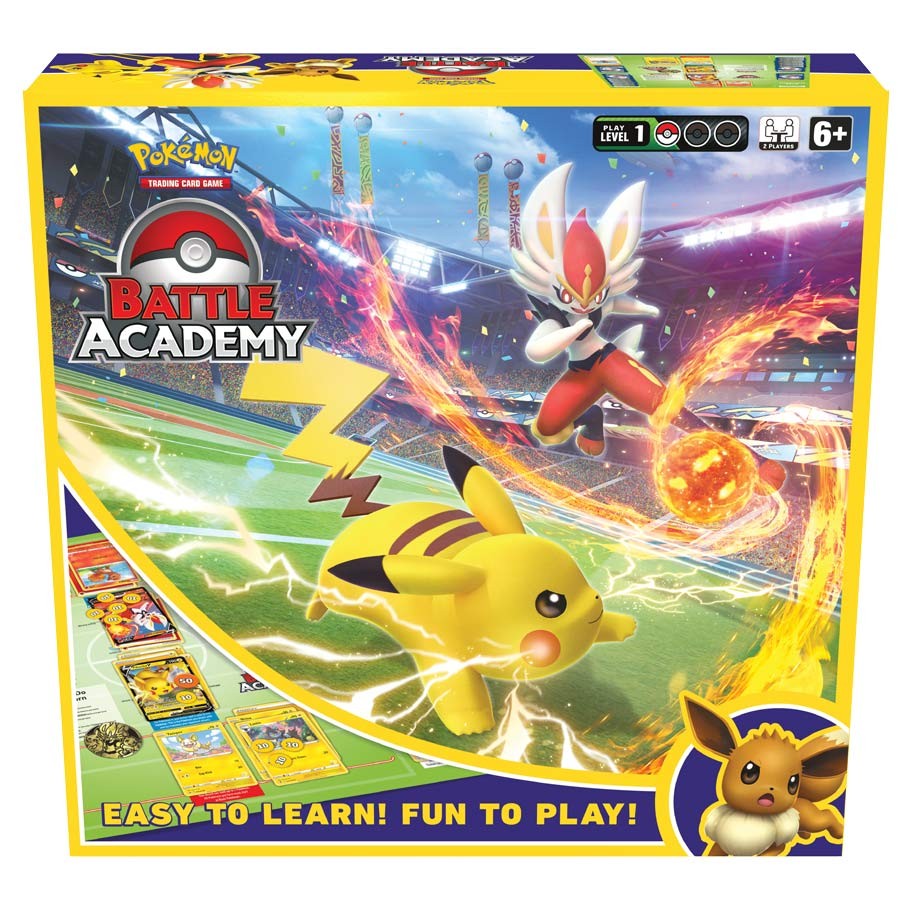 Pokemon Battle Academy - 2022 Edition - 3x Complete Decks (Cinderace V, Pikachu V, Eevee V)