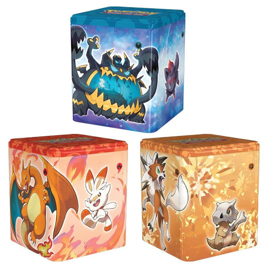Pokemon Collectible Stacking Tins: Set of 3: Fire Fighting Darkness