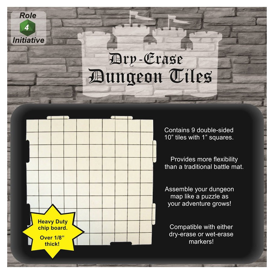 Dungeons and Dragons D&D Dry-Erase 10" Square Grid: Interlocking: Single Dungeon Tile