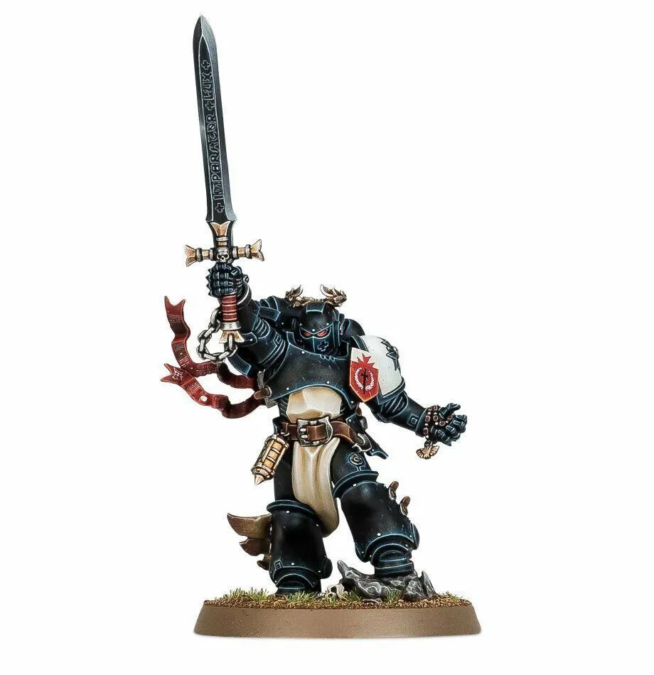 Warhammer 40,000: Black Templars Emperor's Champion: Unpainted Resin Miniatures Painted and Displayed