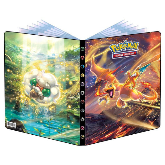 Pokemon Brilliant Stars 9 Pocket Full Size Card Binder Portfolio: Ft. Charizard & Whimsicott