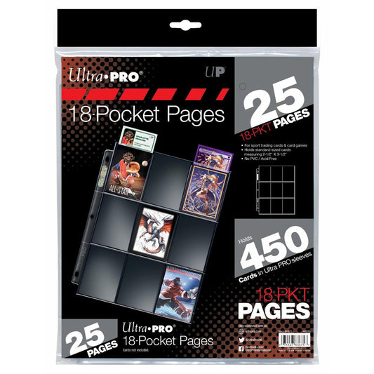 25 ct. Ultra Pro Silver Series: 18 Pocket Sport & Trading Card 3 Ring Binder Pages